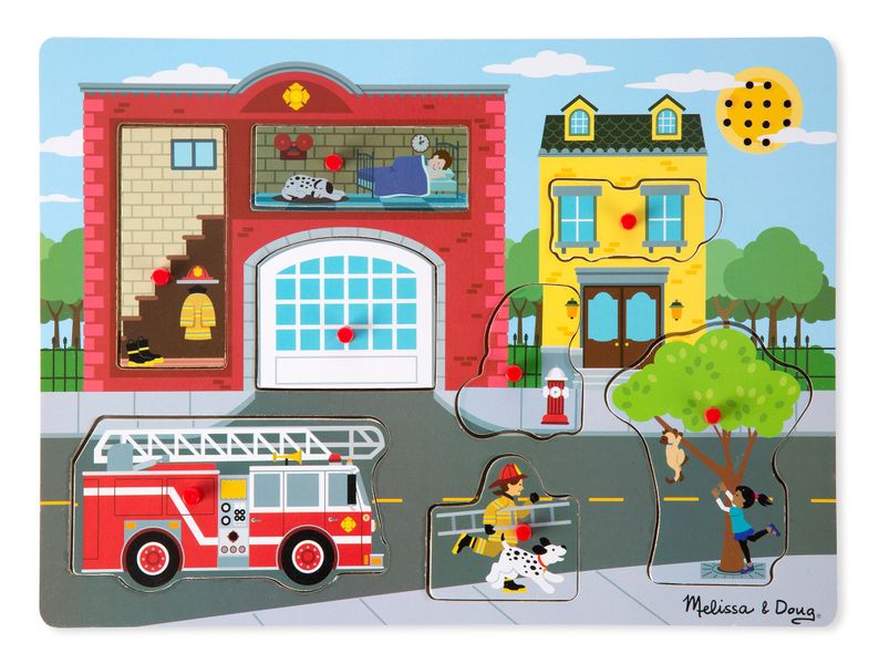 Melissa &amp; Doug Around the Fire Station Sound Puzzle