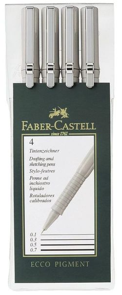Faber-Castell Ecco Pigment 4 Drawing &amp; Sketching Pens
