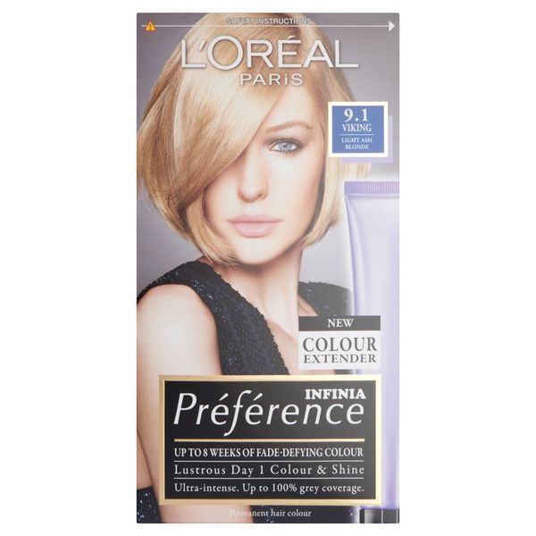 LOreal Preference Permanent Hair Dye - Light Ash Blonde 9.1