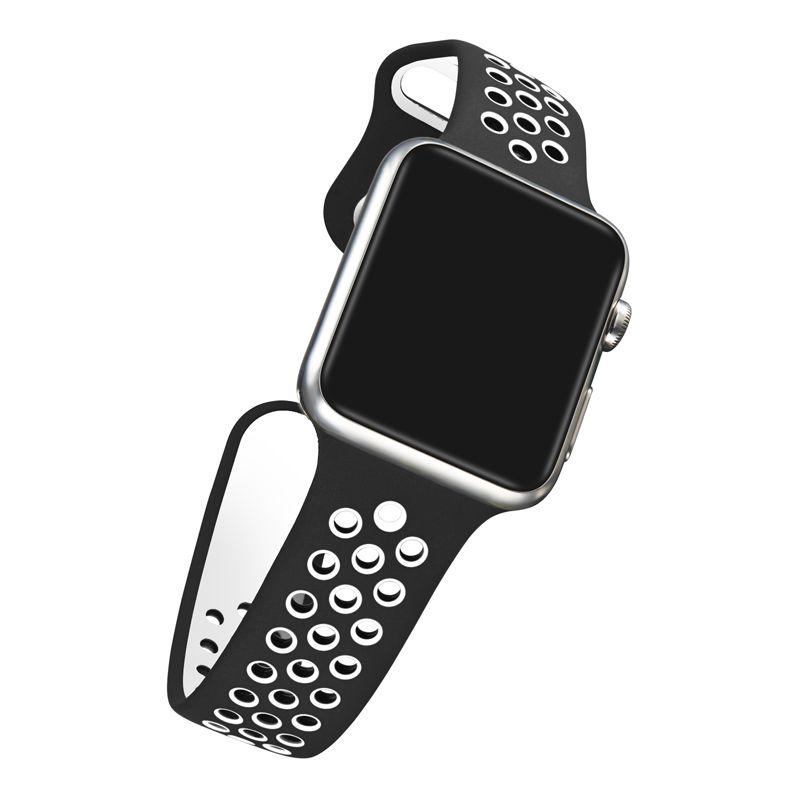 Black apple watch outlet with white nike band