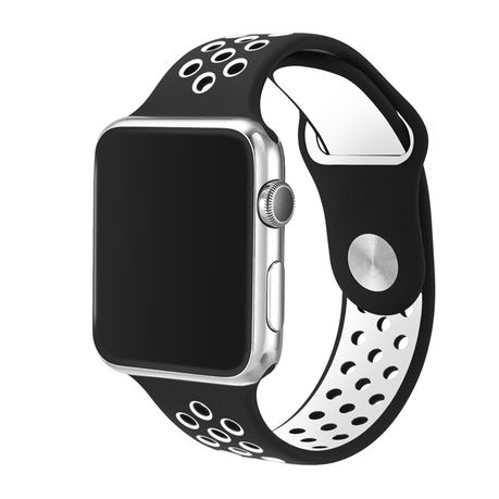 White apple clearance watch black band