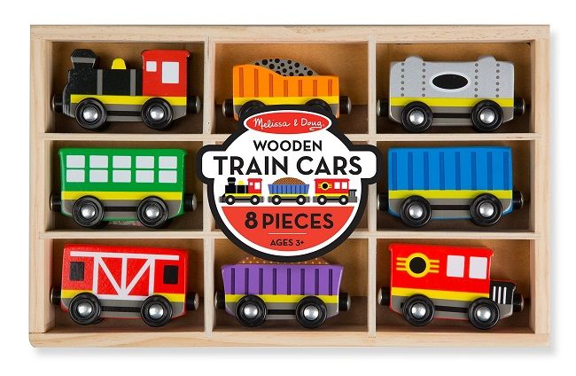 Melissa &amp; Doug Wooden Train Cars