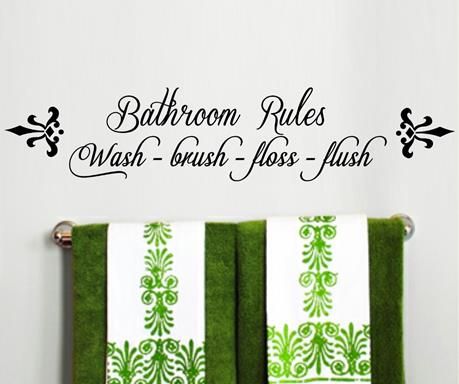 Vinyl Lady Decals Bathroom Rules Quote Wall Art Sticker - Black