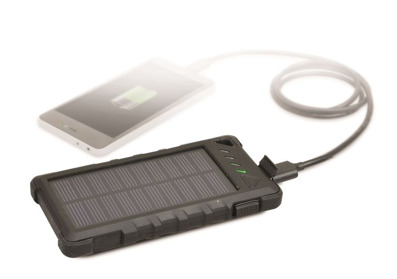 Port Design Rugged Solar PowerBank Battery - 8000 Mah - Black