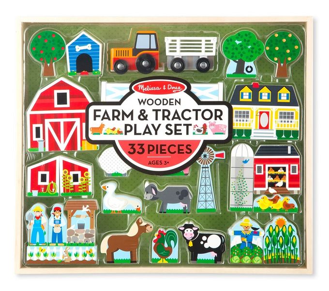 Melissa &amp; Doug Wooden Farm &amp; Tractor Play