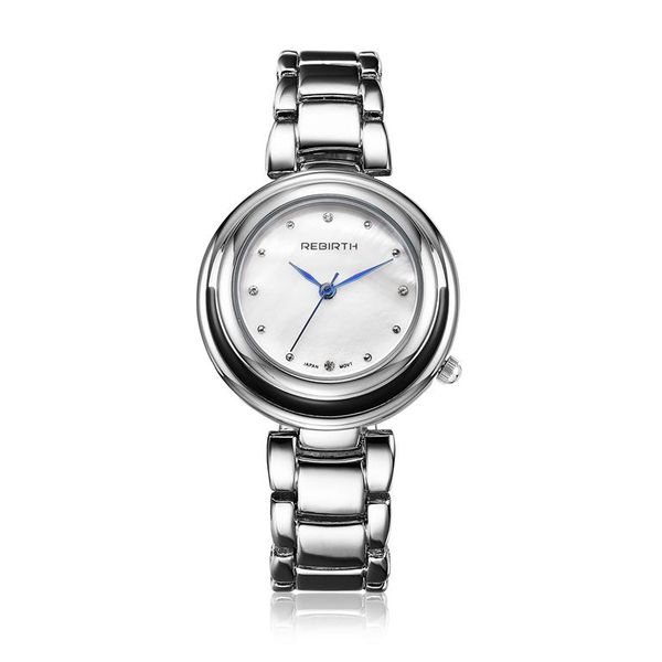 Rebirth Luxury Ladies Stainless Wrist Quartz Watch - White