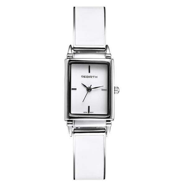 Ladies Luxury Stainless Steel And Leather Watch - White On White Dial