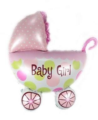 It's a girl pink pram foil balloon