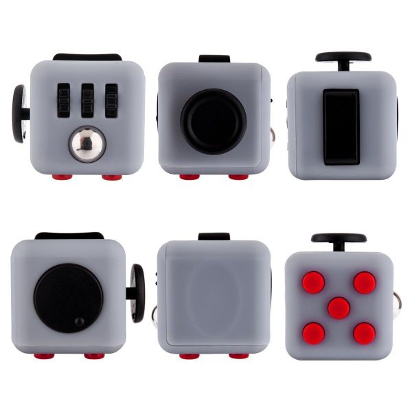 Stress Toy Inspired By The Fidget Cube - Grey and Red