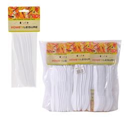 Bulk Pack 30 X Cutlery Plastic Knives 10 Piece Pack White