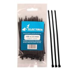 Bulk Pack 30 X Cable-Ties 2.5x100mm Black Pack of 100