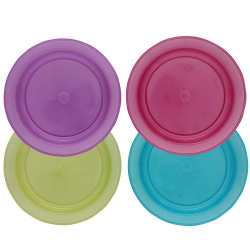 Bulk Pack 28 X Plastic Dinner Plate Assorted Colours
