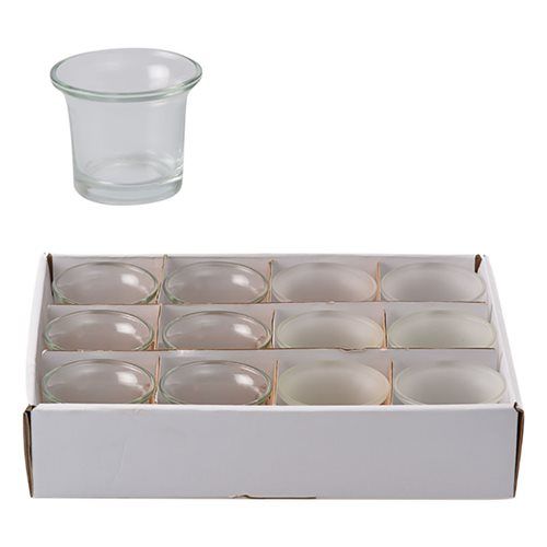 Bulk Pack 25 X Glass Tea-Lite Candle Holder Clear Or Frosted