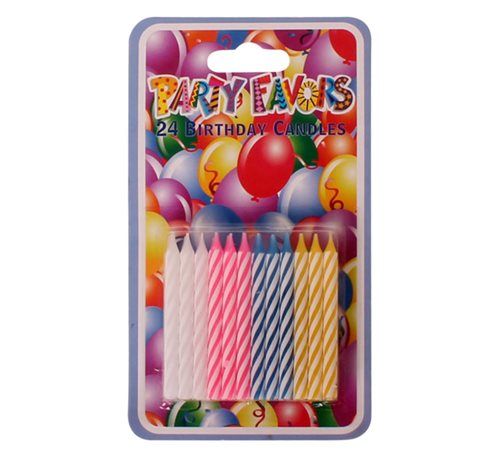 Bulk Pack 20 X Birthday Candles Without Holders Box of 24 Assorted Colours