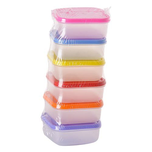Bulk Pack 15 X Plastic Container 6 Piece Pack - 80ml, 5.5x5.2cm, Assorted