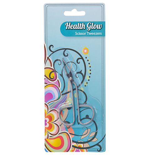 Bulk Pack 12 X Health Glow Scissor Tweezers 8cm