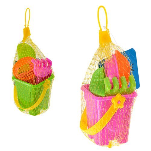 Bulk Pack 12 X Beach Bucket Play Set Bucket and 4 Pieces