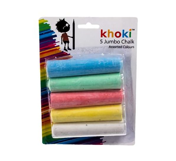 Bulk Pack 12 X Jumbo Size Chalks Card of 5 Colours