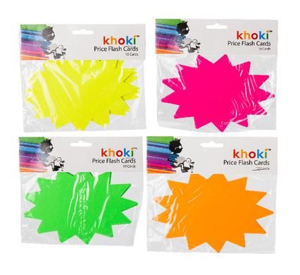 Bulk Pack 10 X Price Flashes - Pack of 10 Assorted Colours