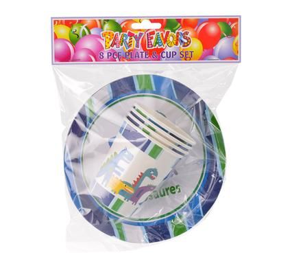 Bulk Pack 10 X Party Set For Boys, 4 Each Plates/Cups