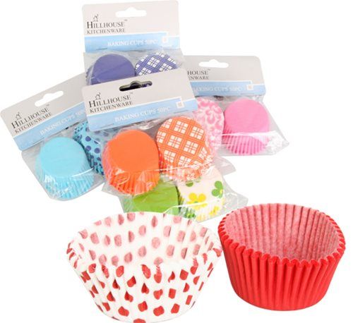 Bulk Pack 8 X Paper Baking Cups Pack of 50, Assorted Colours