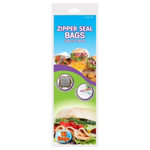 Bulk Pack 8 X Zipper Seal Storage/Freezer Bags 27x28cm, Pack 15