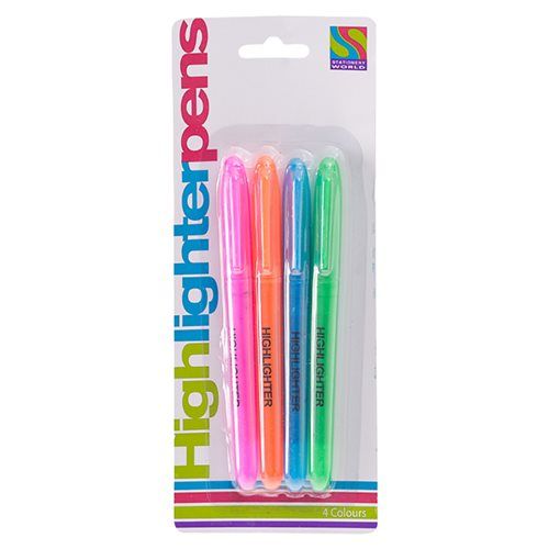 Bulk Pack 8 X Card Of 4 Highlighters Chisel Tip
