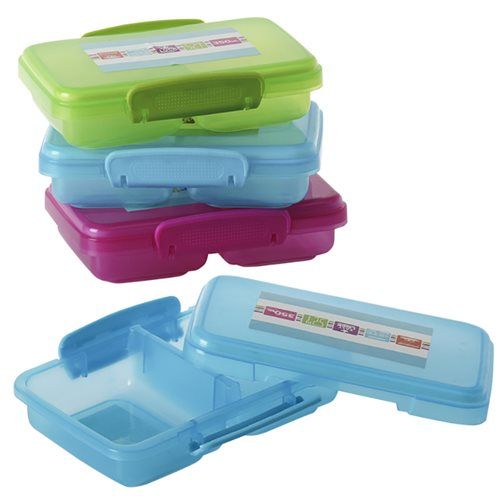 Bulk Pack 8 X Clip and Lock Plastic Lunch Box 16x10x3cm
