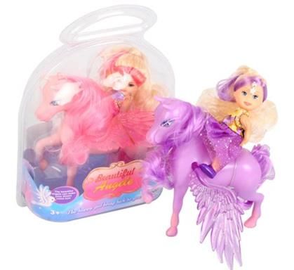 Bulk Pack 3 X Novelty Light Up Pony &amp; Doll 7cm Doll