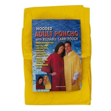 Bulk Pack 3 X Plastic Poncho With Hood 132x203cm