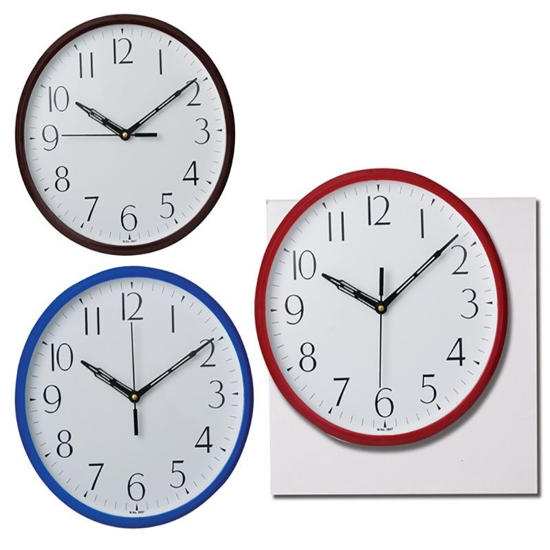 Bulk Pack 3 X Quartz Wall Clock 25cm Assorted Colours Shop Today. Get