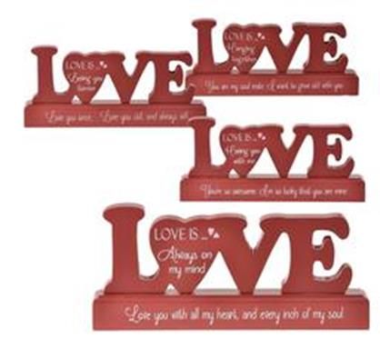 Bulk Pack 2 X Ornamental Occasion Love Standing Plaque 20 x 9cm