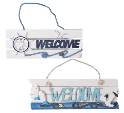 Bulk Pack 2 X Plaque Wooden Seaworld Welcome 30 x 10cm