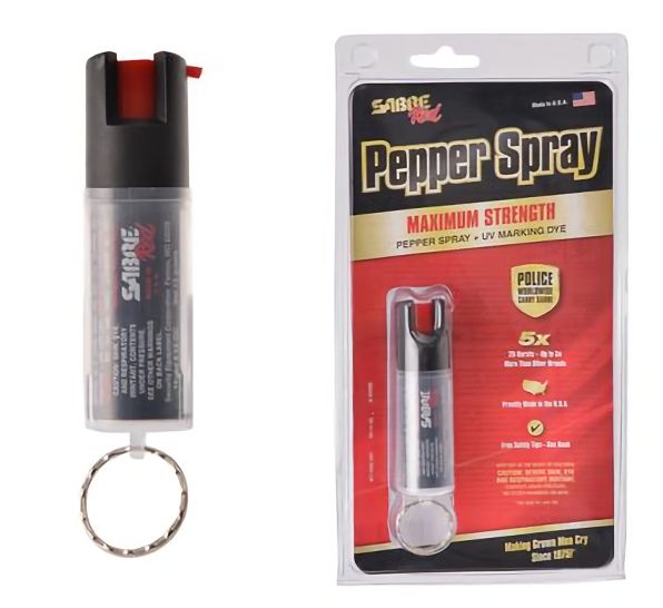 Bulk Pack 2 X Pepper Spray Keyring Black with 25 Bursts