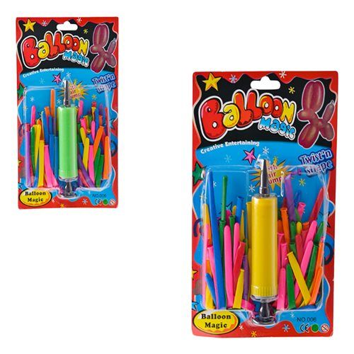 Bulk Pack 6 X Twisty Balloons With Pump - Pack of 40