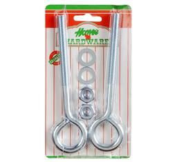 Bulk Pack 6 X Galvanized Eye-Bolt and Nut - 150 X10.0mm Pack of 2