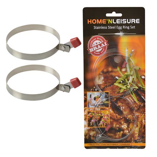 Bulk Pack 6 X Home 'N Leisure Egg Rings - Stainless Steel Pack of 2