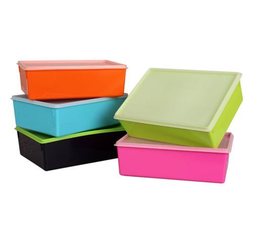 Bulk Pack 6 X Plastic Container Rectangular - 28x19cm 3.5 Litre