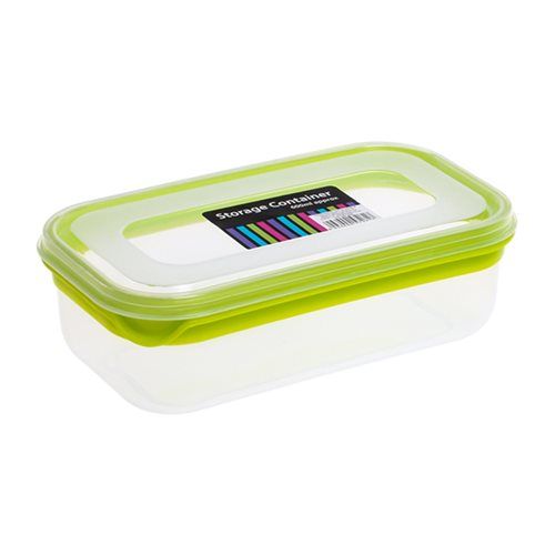 Bulk Pack 6 X Rectangular Container With Colour Rim - 18x10x5cm