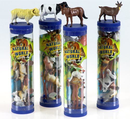 Bulk Pack 5 X Farm Animals in a Tube Assorted