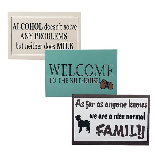 Bulk Pack 6 X Wooden Plaque - 12x20cm Assorted