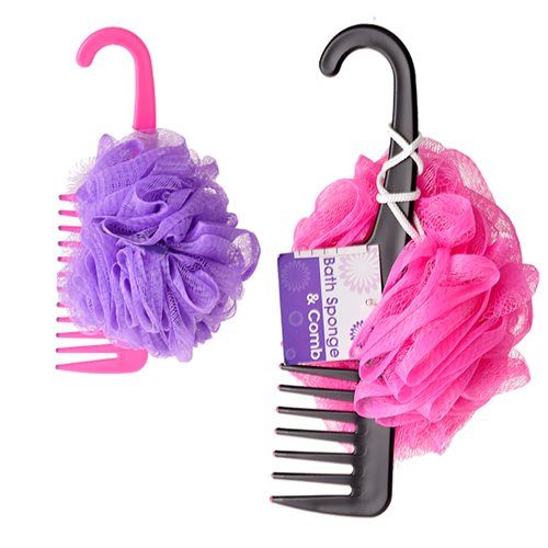 Bulk Pack 8 X Mesh Sponge With Shower Comb