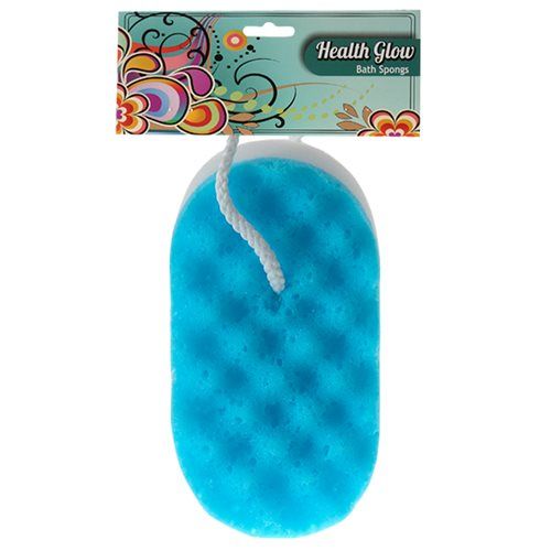 Bulk Pack 8 X Health Glow Two Tone Bath Sponge Assorted Colours