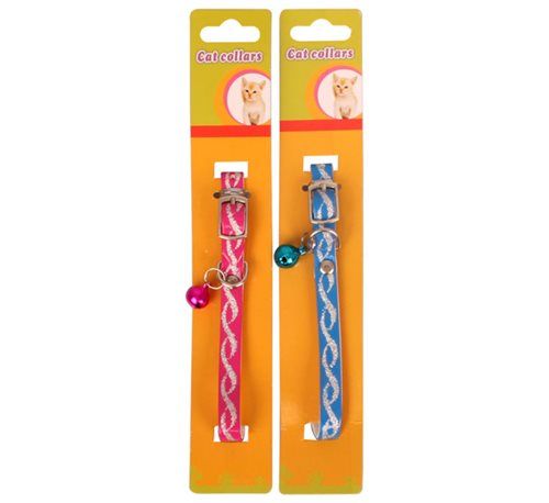Bulk Pack 8 X Cat Collar and Bell - 31x1cm Assorted Colours