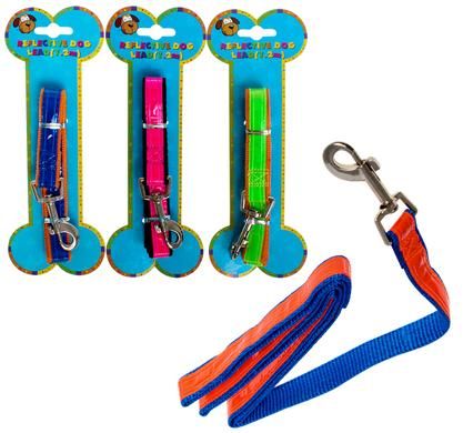 Bulk Pack 6 X Reflective Dog Lead Assorted - 120cm