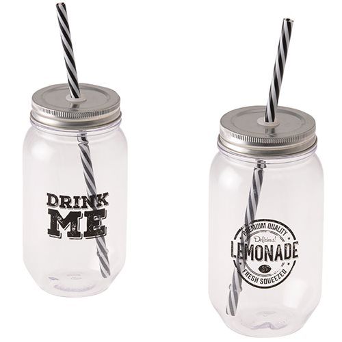 Bulk Pack 8 X Plastic Tumbler With Straw And Screw Lid - 450ml