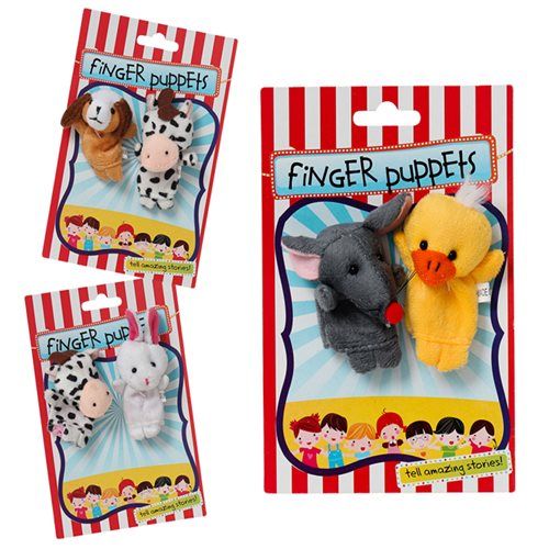 Bulk Pack 6 X Animal Finger Puppets - Pack of 2 Assorted