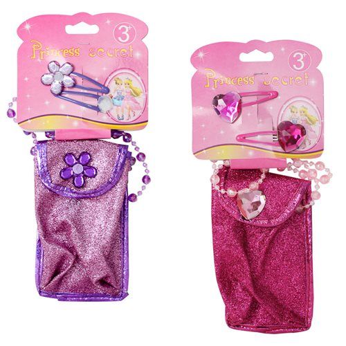 Bulk Pack 6 X Bling Accessory Pouch 10x6cm