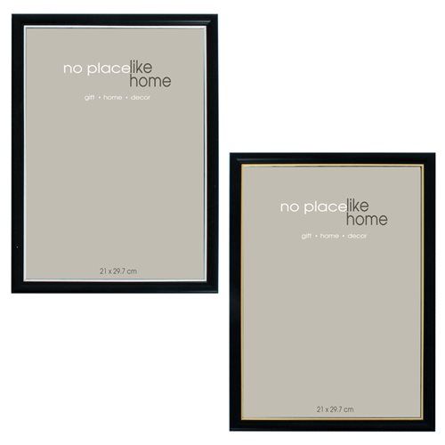 Bulk Pack 5x Plastic Certificate Frames Black/silver or Black/Gold Rims 21x29.7