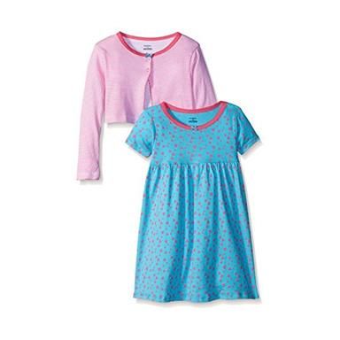Gerber Baby Girls' Three-Piece Cardigan, Dress and Diaper Cover Set - Butterflies (Size: 6-9 Months) (Parallel Import)
